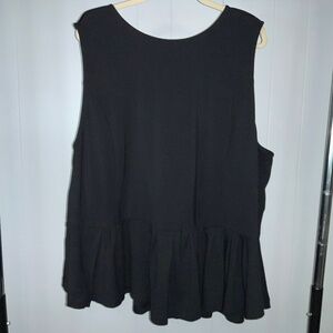 The Limited Collection black sleeveless peplum top Sz 3X princess seams back zip